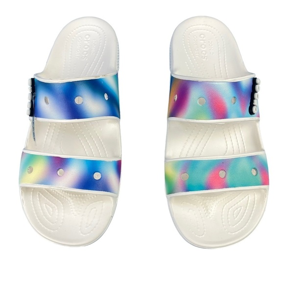 Crocs Classic Solarized Sandals Tie Dye Double Straps Slip On Size M10 W12 - Picture 5 of 12